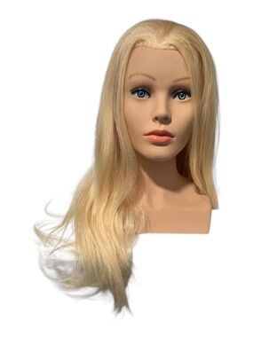 Mannequin Head 24" 100% Human Hair Cosmetology Training Styling Doll